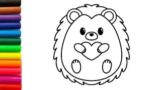 Learn how to draw a Hedgehog | painting and coloring Hedgehog for kids