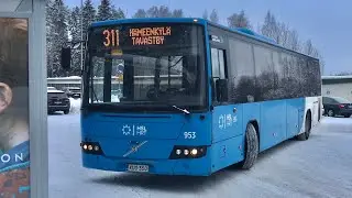 Bussilinjan 311 Reittivideo Kaivoksela-Hämeenkylä (Etu Näkymä)