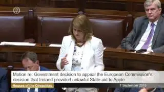 Joan Burton speaking on #AppleTax ruling in D&aacute;il