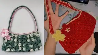 granny square shoulder bag tutorial❤️ #crochet #crochetpurse #bag #tutorial 