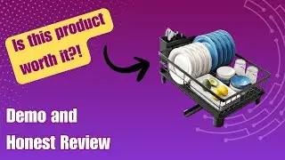 Dish Drying Rack for Kitchen Counter, Dish Drainer with Utensil Holder and Drainboard