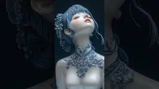 &ldquo;Handcrafted Blue Porcelain Sculptures and Floral Ceramic Art in Traditional Chinese, Japanese and K