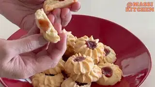 Melt-in-Your-Mouth Butter Cookies (Strawberry Jam Center)