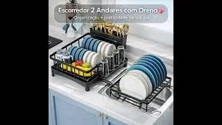 Escorredor com dreno inteligente 💧