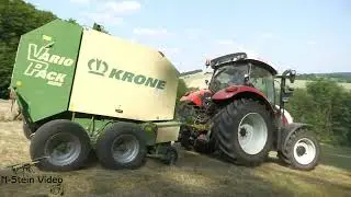 Rundballen Pressen mit dem Steyr 4110 & der Krone Vario Pack 1500 Heupressen   @landfreakoffiziel