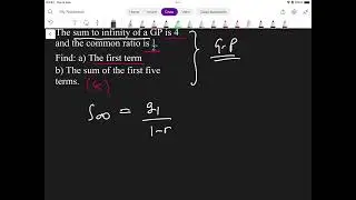 SUM TO INFINITY QUESTION-GEOMETRIC PROGRESSION