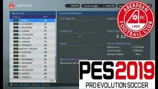 PES 2019 | ABERDEEN TEAM GUIDE | MASTER LEAGUE