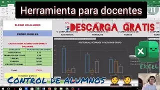 HERRAMIENTA PARA DOCENTES EN EXCEL - DASHBOARD -  CONTROL DE ALUMNOS 📊🏆