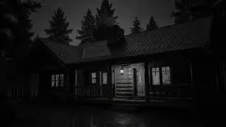 Forest Cabin in Intense Rainstorm with Rolling Thunder for Sleep