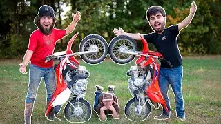 EPIC GAME OF DIRT BIKE TAG! *HE CRASHED*