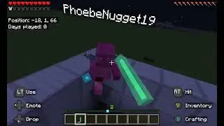 Me and my sister fight with lightsaber in minecraft!!!!!!!! 