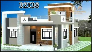 32x38 2BHK With Varandha Modern Villa Design, Single Floor 2025 3D House Design, Gopal Architecure