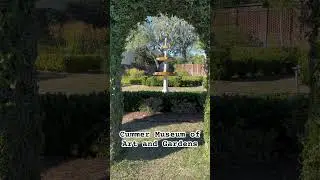 Fountain and an archway hedge at Cummer Museum of Art and Gardens Jacksonville, Florida