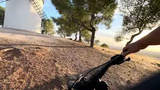 POV, ascending by bicycle until reaching the windmill Spain