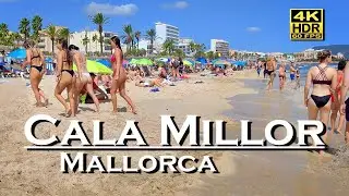 Cala Millor Beach Walk Mallorca 4K 60fps HDR (UHD) Dolby Atmos 💖 Balearic Islands 👀 Spain 🇪🇸