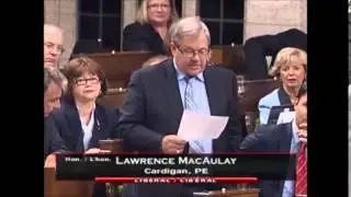 Cardigan MP Lawrence MacAulay delivers a statement in the House of Commons remembering Bud Ings.