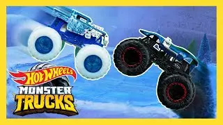 ¡Carrera de Monster Trucks a través de un alud en la isla de Monster Trucks! | Hot Wheels Español