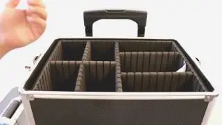 Ollieroo 4 in 1 Aluminum Rolling Cosmetic Makeup Train Cases Trolley Professional Artist Train Case