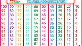 उल्टी गिनती l ulti Ginti Padhna Kaise Sikhe l Backwards numbers in hindi | Reverse Counting in hindi