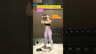 Rutina de tren superior. Si no tienes disco puedes reemplazar por mancuernas. #fitness #exercise