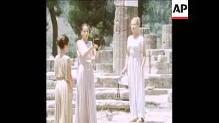 SYND 28-7-72 REHEARSAL FOR THE TRADITIONAL OLYMPIC FLAME LIGHTING CEREMONY AT OLYMPIA, GREECE.
