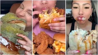 Tiktoks mukbang compilation | chipotle, wingstop and more