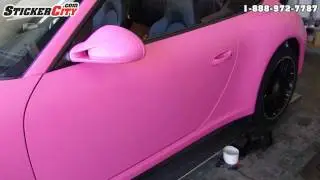 Matte Pink Porsche 911 Carrera Vinyl Wrap