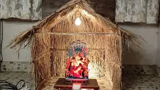 Eco Friendly Parnkuti Ganpati Decoration | Ganpati Decoration new ideas | Ganpati Decoration at home
