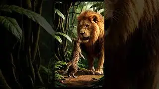 Fearless Cat vs Mighty Lion 🦁🐱 | Unbelievable Jungle Fight#shorts#CatVsLion#youtubeshorts#shorts