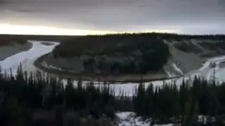 Frozen waterfall in Canada