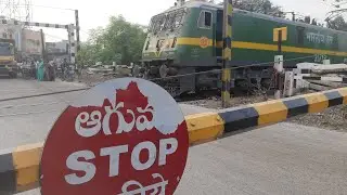 Freight Train Reversal at Rail Gate | Indian Railway | Level Crossing