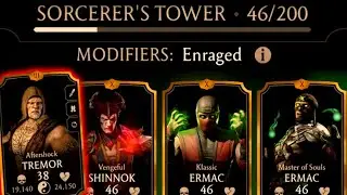 MK Mobile. Aftershock Tremor vs. INSANE ENRAGED Battle 46 in Fatal Sorcerer's Tower = FUN!