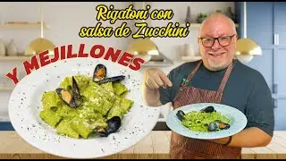 RIGATONI con salsa de zuchinni y MEJILLONES - Una receta que debes intentar en CASA