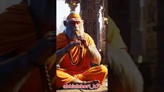 🕉️Sadhu baba monkey😱#funny #goviral #god #tending #ai