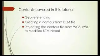 Making contour and projecting it in MUTM projection using ArcGIS (Tutorial 1 of 2)