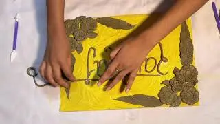 How to make nameplate / clay mural Name board /name plates for door /NAME -RAVIRAJ / clay art
