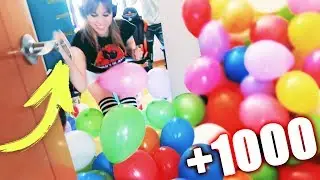 BROMA A MI NOVIA LE LLENO LA HABITACION DE GLOBOS (SE ENFADA) | Broma Camara Oculta a mi novia
