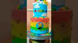 amazing rainbow 🌈 two layer cake 😍 @RBcakeslovers  #short #viral  #trending