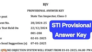 State Tax Inspector Provisional Answer Key 2024