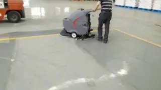 GM50B  floor scrubber warehouse testing