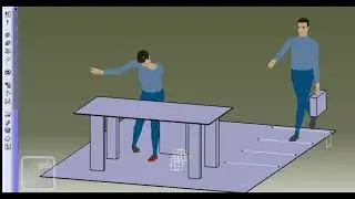 MANIKIN walking on floor SIMULATION