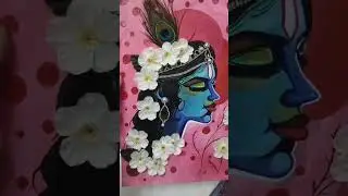 Hare Krishna.. Handmade  Krishna Art available 🎨  Custom order ke liye comment karein 💙✨️