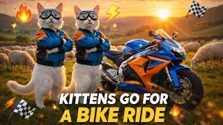 Cute Kittens Go for a Bike Ride 🏍️😻 | Fun & Adventure #adventure  #cat