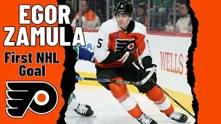 Egor Zamula #5 (Philadelphia Flyers) first NHL goal Oct 17, 2023