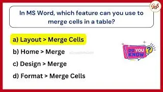 MS Word Quiz | MS Word Questions and Answers