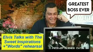 Elvis Presley talks with the Sweet Inspirations plus 