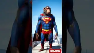 Monkey superman 💀 #superman #monkey #animalshorts #cartoon #childrensliterature #animalvlogger #ai