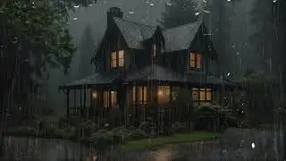 Fall Asleep in Minutes, Rain and Thunder on Roof (Delta Waves) | Foggy Forest Bedtime Sound