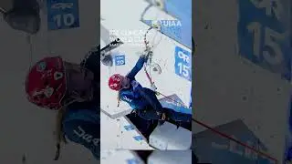 This is competition climbing. You've got to go for it! 🧊⛏️ #iceclimbing #climbing #sports