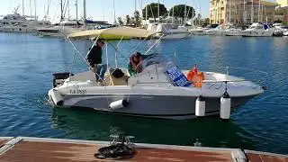 Accostage Dominique permis bateau frejus pleinair